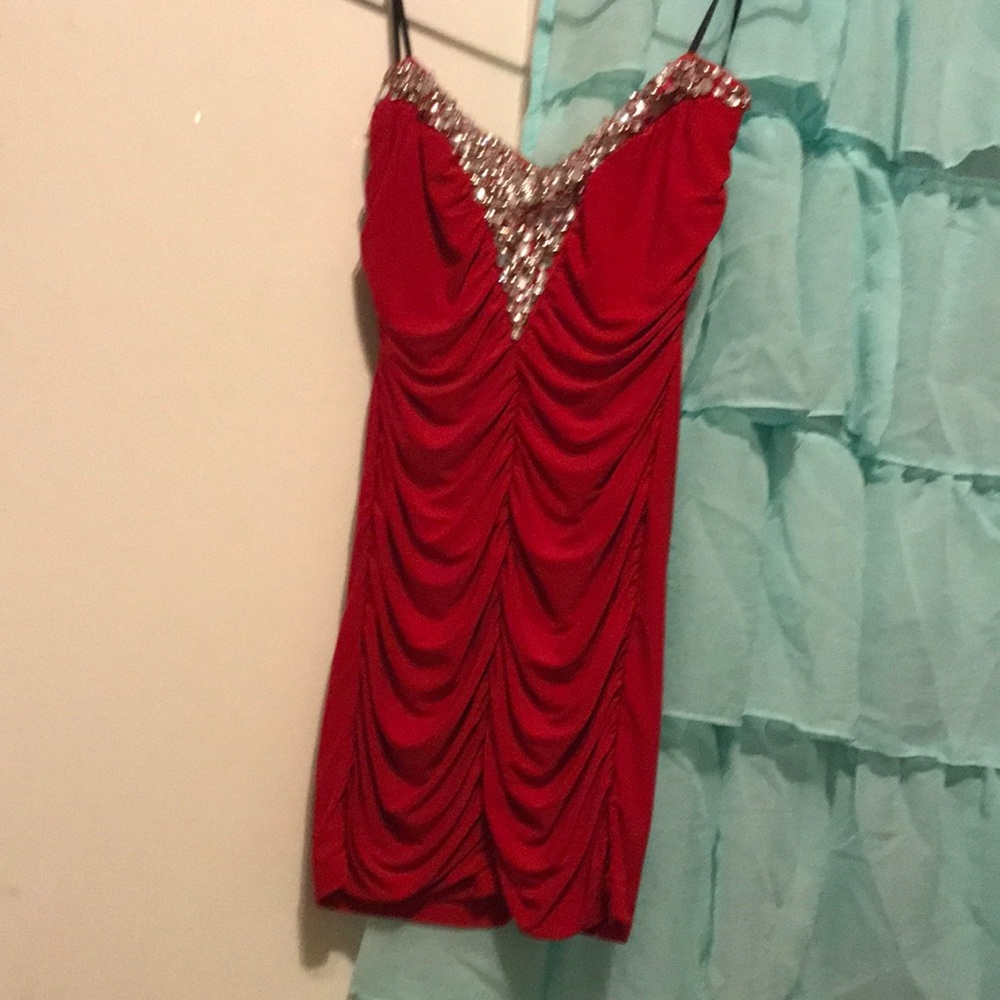 Red mini dress